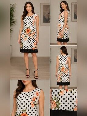 ALYX Floral Polka Dot Shift Dress Size 14 EUC